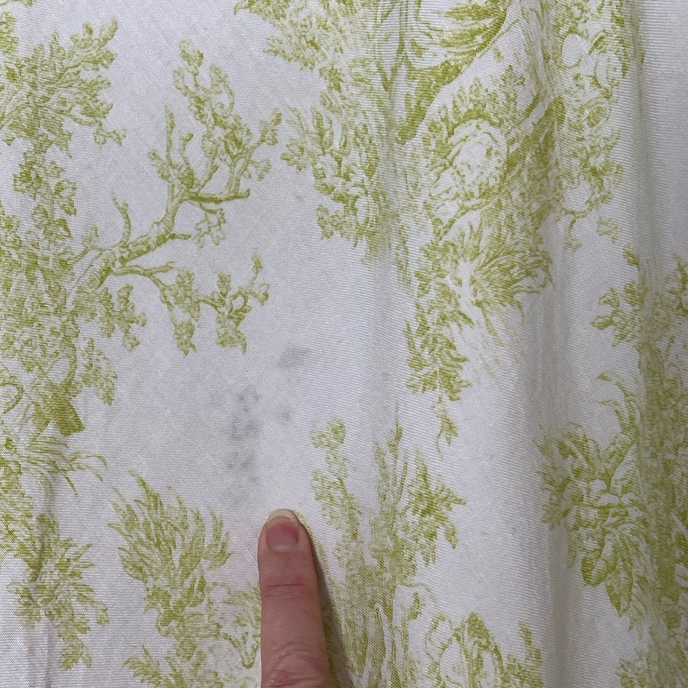 Coldwater Creek Skirt Womens Size 16 Green Linen Midi Toile Coastal Elegant - Picture 4 of 6